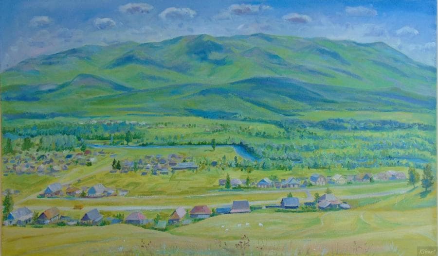 Село Серменево на фоне хребта Крака