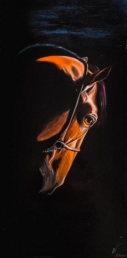 Портрет гнедой лошади