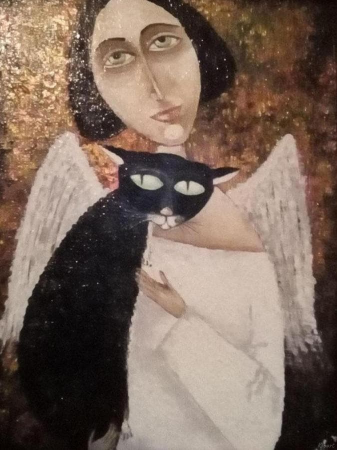 Ангел с кошкой