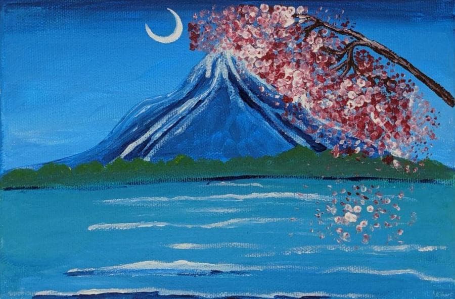 Гора Фудзияма в цвету