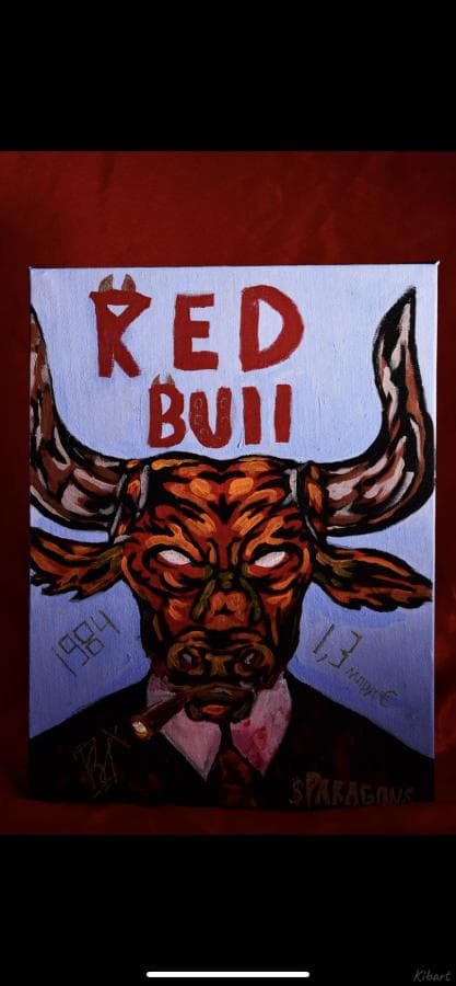 Red bull выполнен акрилом,размер (40х30)подпись и ник автора