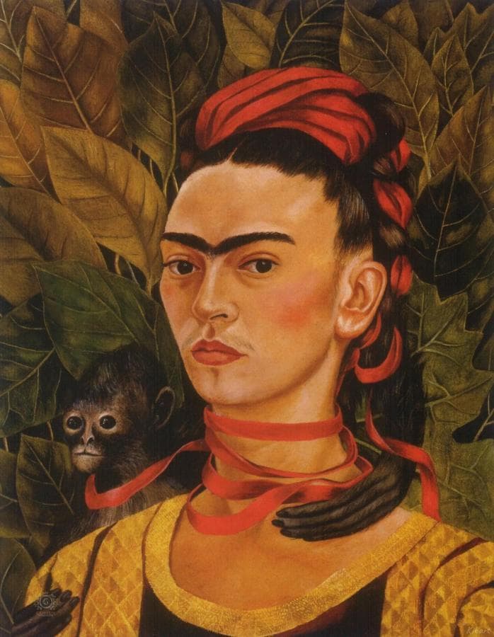 Автопортрет с обезьянкой