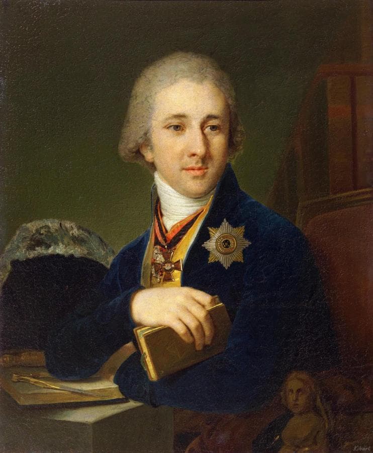 Портрет писателя, масона Александра Федоровича Лабзина в синем кафтане