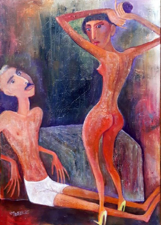 Meeting 2025year 70x50cm Original painting Oil on canvas7000$
