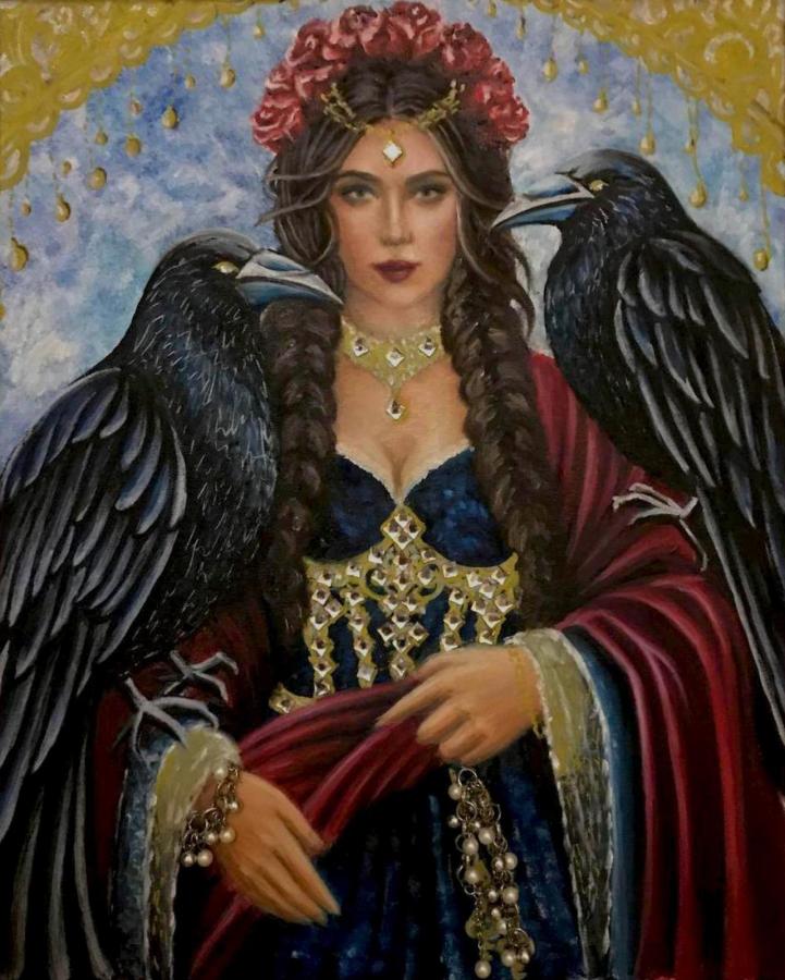 Девушка с воронами
