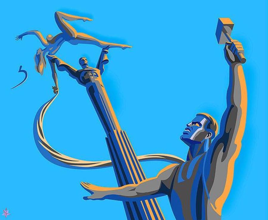 Гагарин похищает колхозницу