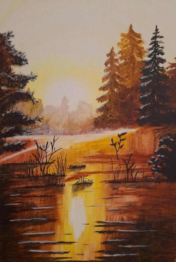 Закат в лесу