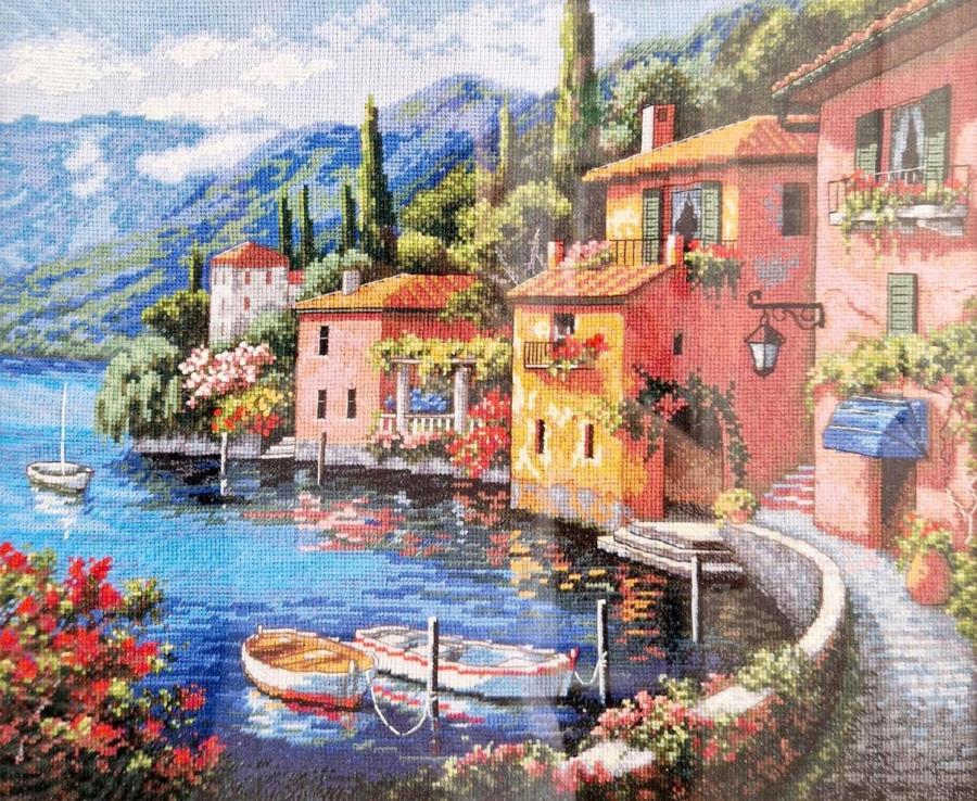 Вышивка На берегу озера