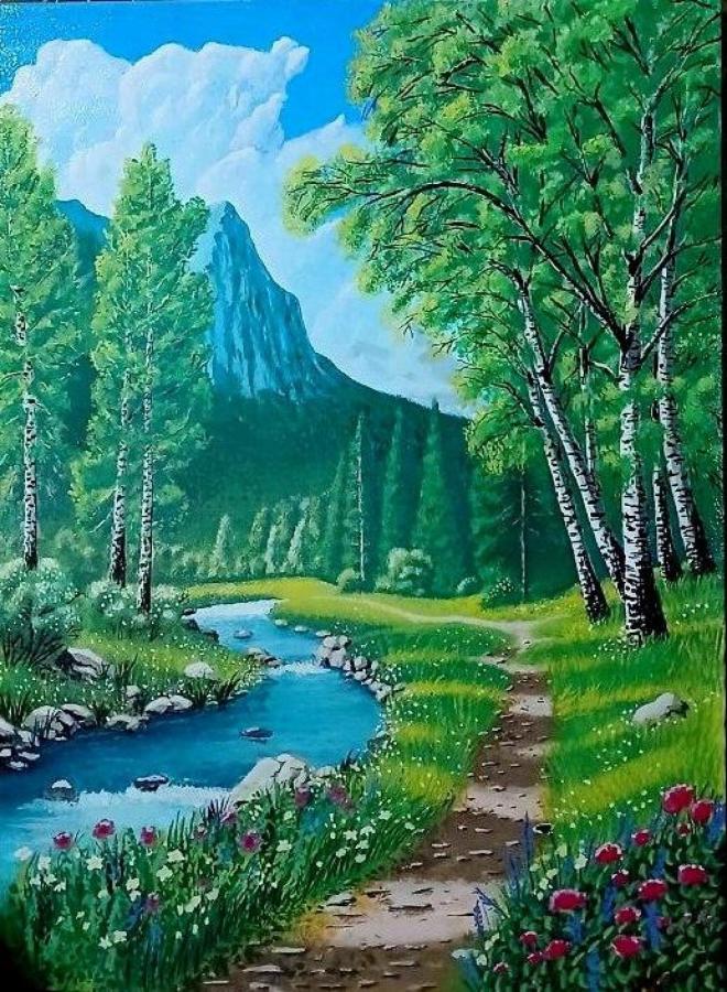 Картины написаны акрилом на холсте с рамкой