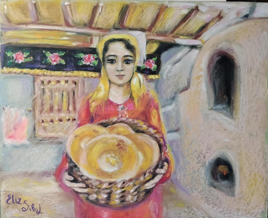 Девушка с лепешками